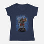 King Of War-Womens-V-Neck-Tee-zascanauta