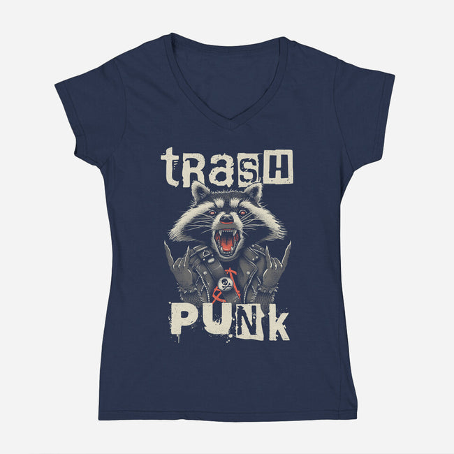 Trasher Punk-Womens-V-Neck-Tee-vp021