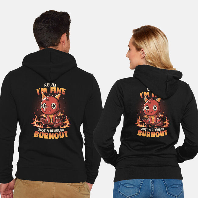 Burnout Dragon-Unisex-Zip-Up-Sweatshirt-koalastudio