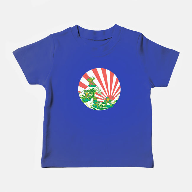 The Great Wave Of Cowabunga-Baby-Basic-Tee-dalethesk8er