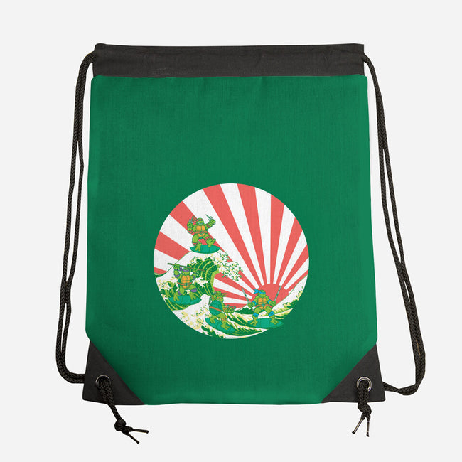 The Great Wave Of Cowabunga-None-Drawstring-Bag-dalethesk8er