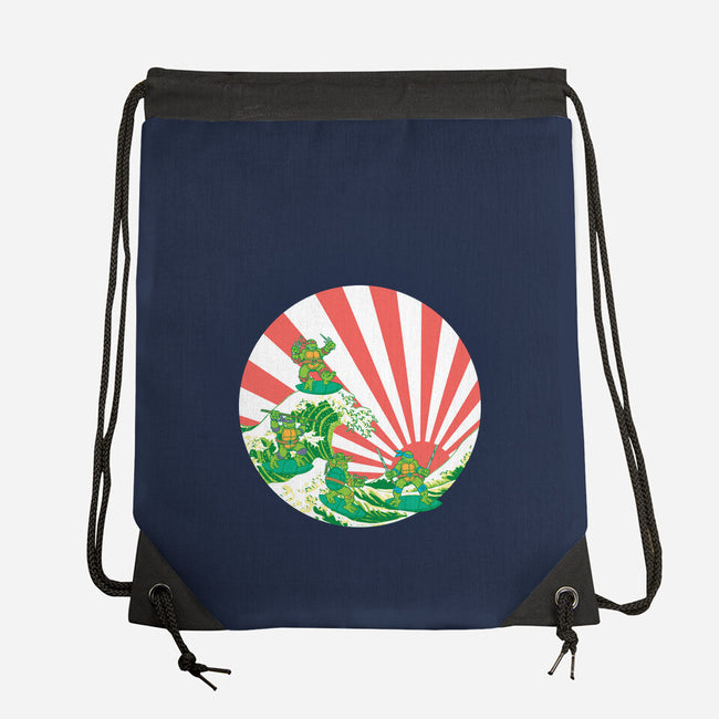 The Great Wave Of Cowabunga-None-Drawstring-Bag-dalethesk8er