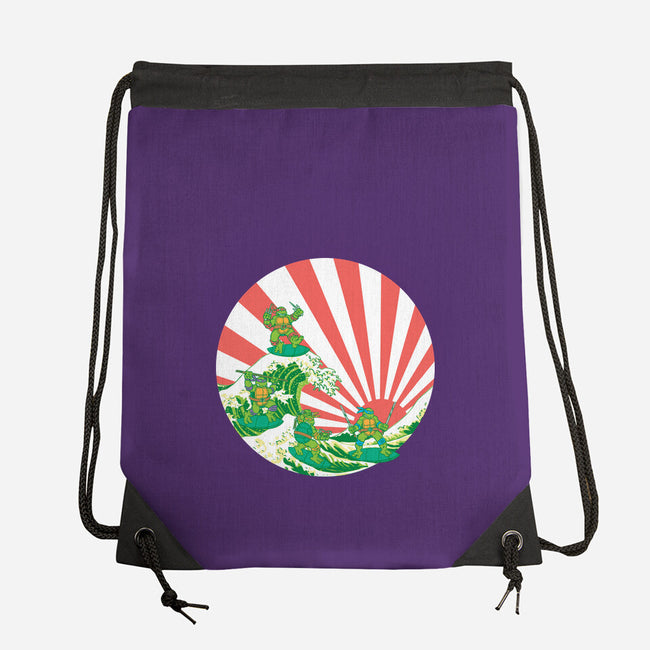 The Great Wave Of Cowabunga-None-Drawstring-Bag-dalethesk8er