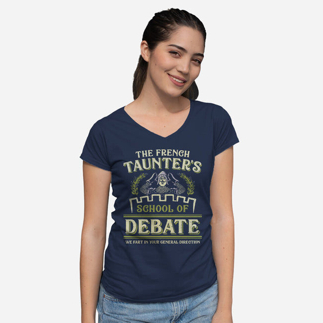 Taunter's Debate School-Womens-V-Neck-Tee-kg07