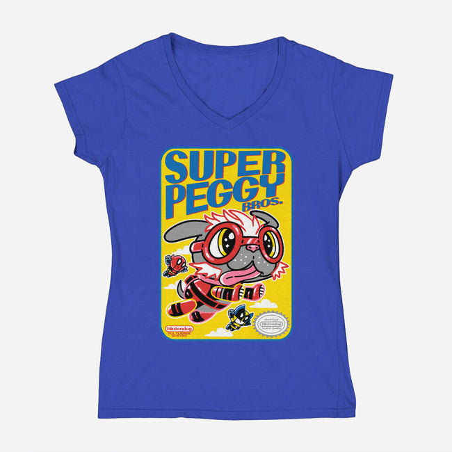 Super Peggy Bros-Womens-V-Neck-Tee-naomori