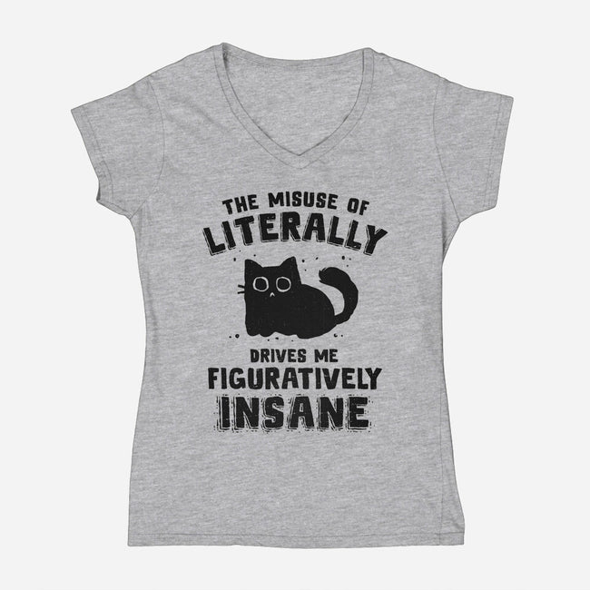 Figuratively Insane-Womens-V-Neck-Tee-kg07