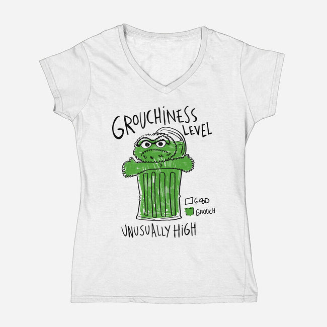 High Grouchiness Level-Womens-V-Neck-Tee-demonigote