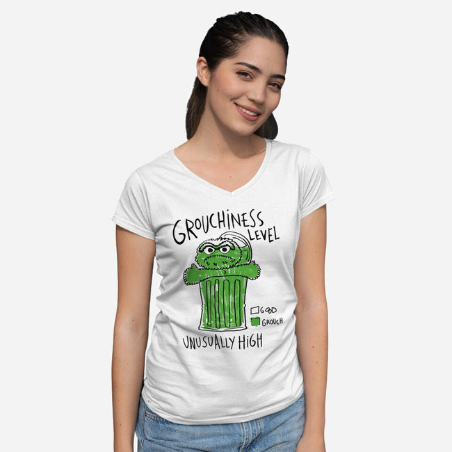 High Grouchiness Level-Womens-V-Neck-Tee-demonigote