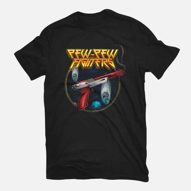 Pew-Pew Fighters-Womens-Fitted-Tee-Kladenko