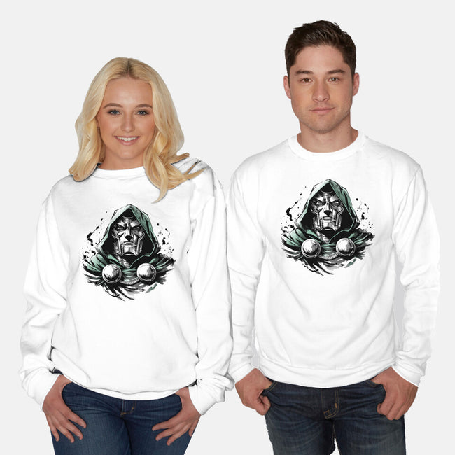 Doom The Destroyer-Unisex-Crew Neck-Sweatshirt-ddjvigo