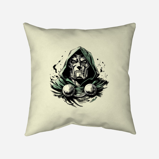 Doom The Destroyer-None-Removable Cover-Throw Pillow-ddjvigo