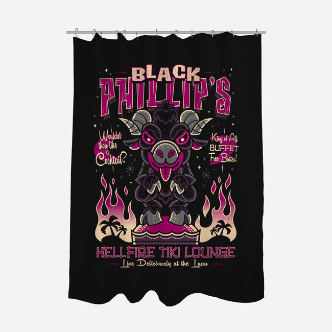 Black Phillips Hellfire Tiki Lounge-None-Polyester-Shower Curtain-Nemons