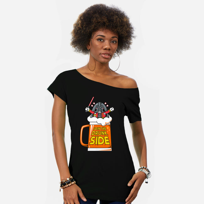 Drunk Side-Womens-Off Shoulder-Tee-krisren28