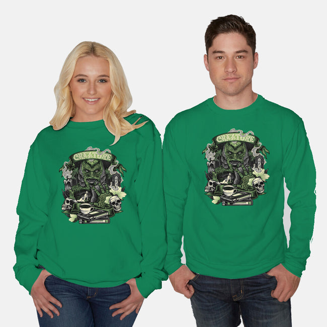 Creature Of The Deep-Unisex-Crew Neck-Sweatshirt-glitchygorilla