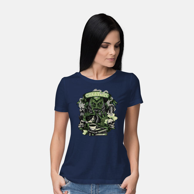 Creature Of The Deep-Womens-Basic-Tee-glitchygorilla