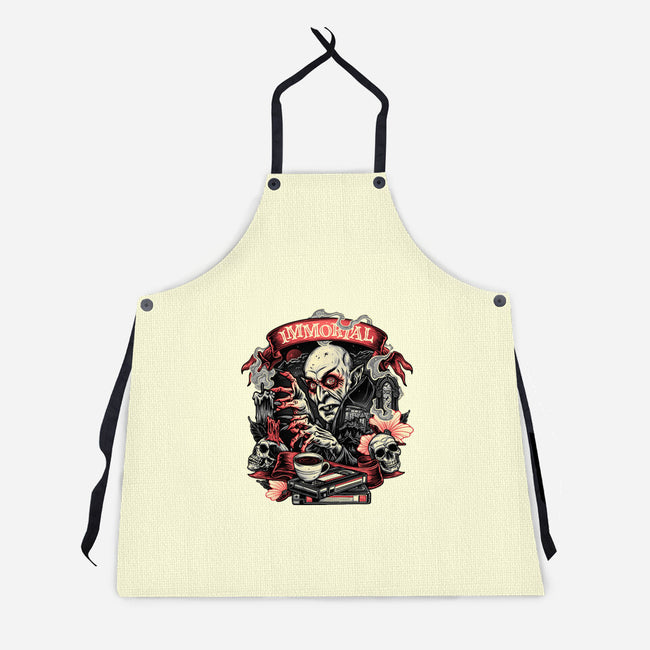 The Blood Of The Immortal-Unisex-Kitchen-Apron-glitchygorilla