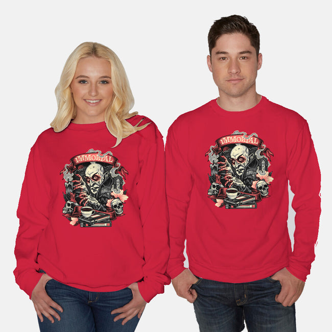 The Blood Of The Immortal-Unisex-Crew Neck-Sweatshirt-glitchygorilla