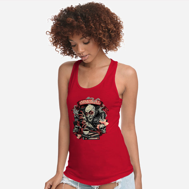 The Blood Of The Immortal-Womens-Racerback-Tank-glitchygorilla