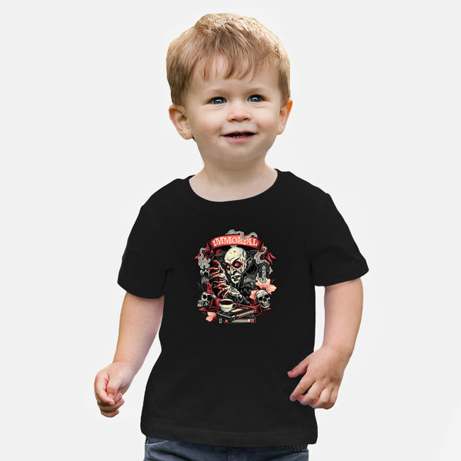 The Blood Of The Immortal-Baby-Basic-Tee-glitchygorilla