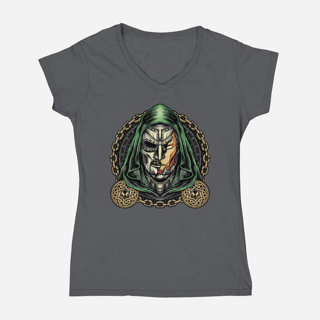 Prepare For Doom-Womens-V-Neck-Tee-glitchygorilla