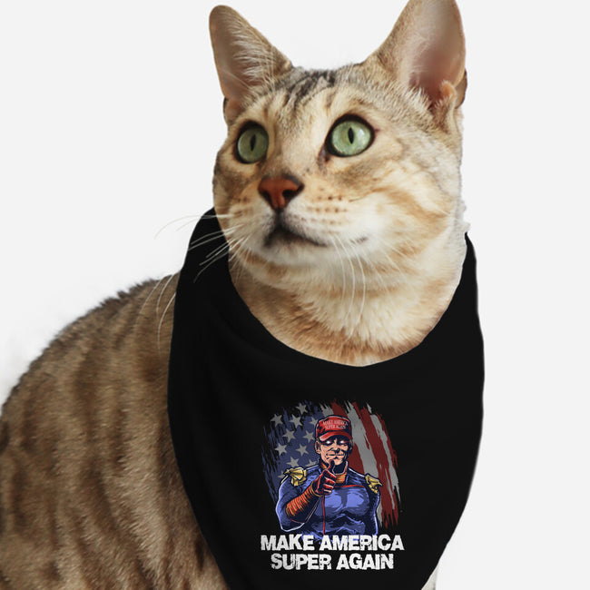 Make America Super Again-Cat-Bandana-Pet Collar-zascanauta