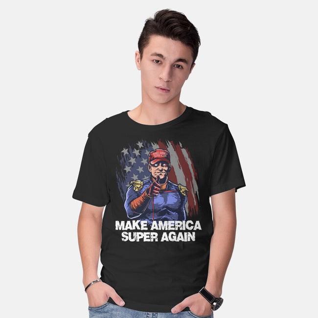 Make America Super Again-Mens-Basic-Tee-zascanauta