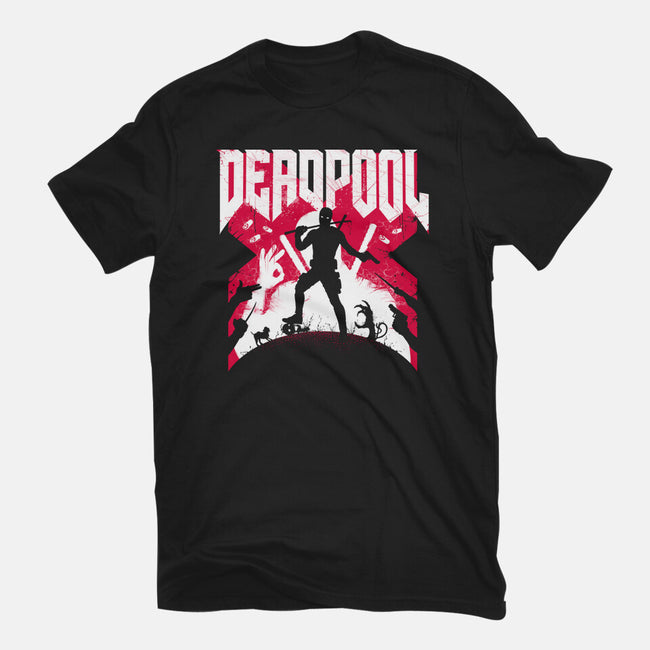 Deadpool Doom-Mens-Basic-Tee-rocketman_art