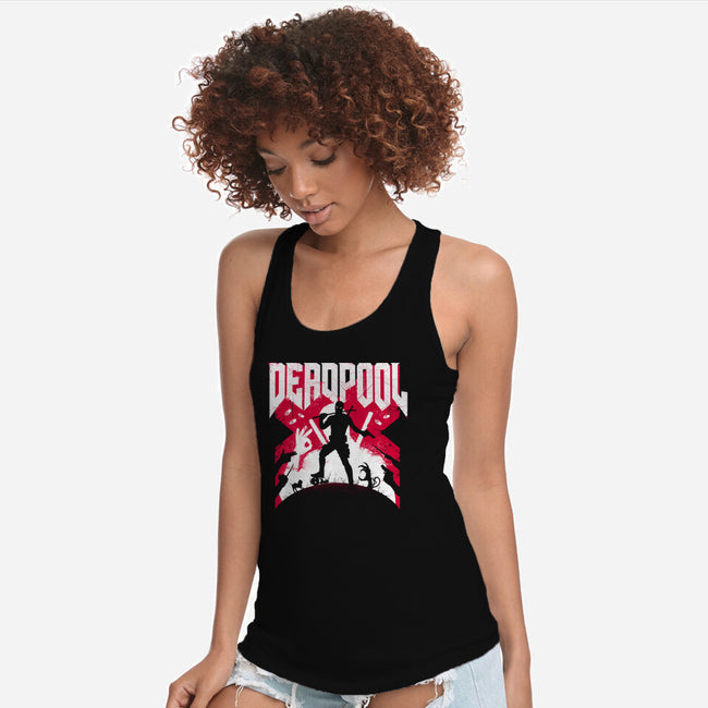 Deadpool Doom-Womens-Racerback-Tank-rocketman_art