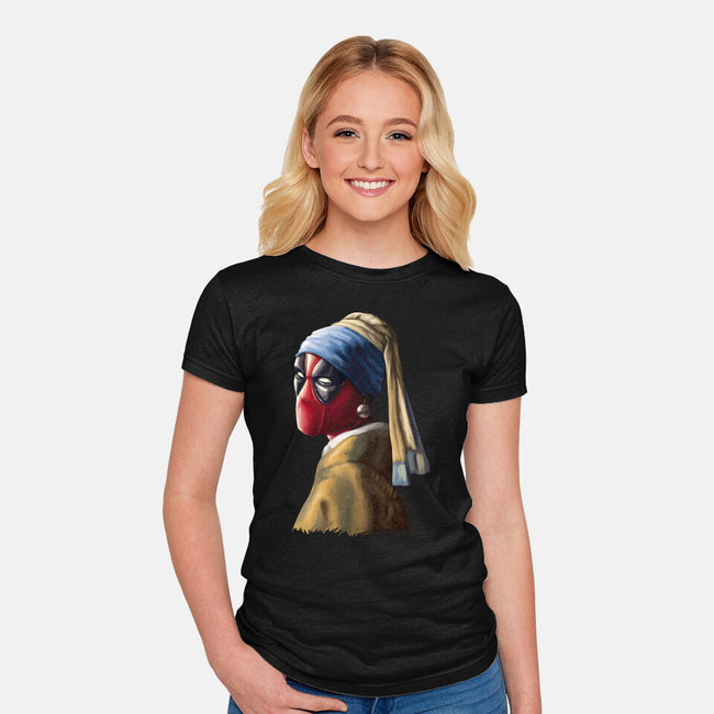 Hero With A Pearl Earring-Womens-Fitted-Tee-daobiwan