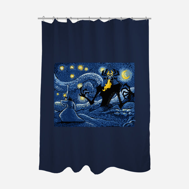 Starry Duel-None-Polyester-Shower Curtain-daobiwan