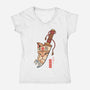 Catana Blade Meowster-Womens-V-Neck-Tee-vp021