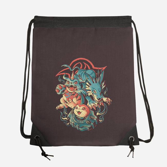 Digital Wolf Evolution-None-Drawstring-Bag-Arigatees