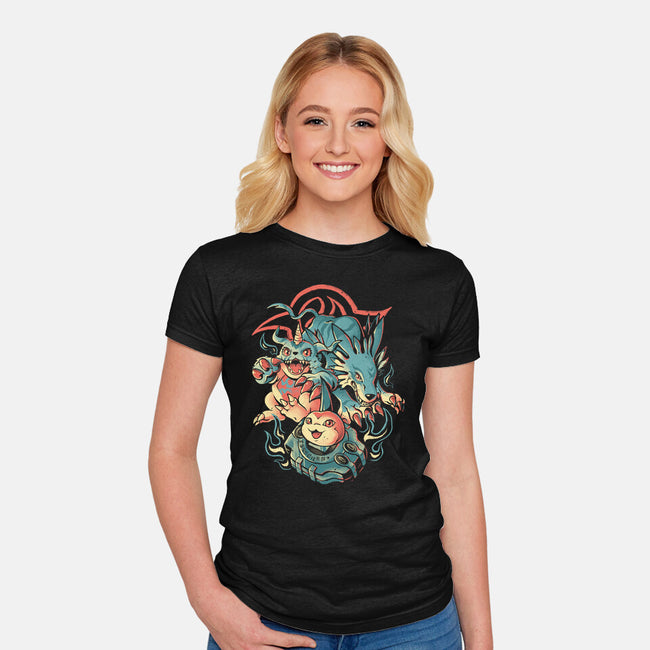 Digital Wolf Evolution-Womens-Fitted-Tee-Arigatees