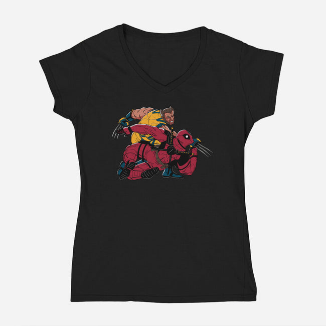 Best Friends Fight-Womens-V-Neck-Tee-Getsousa!