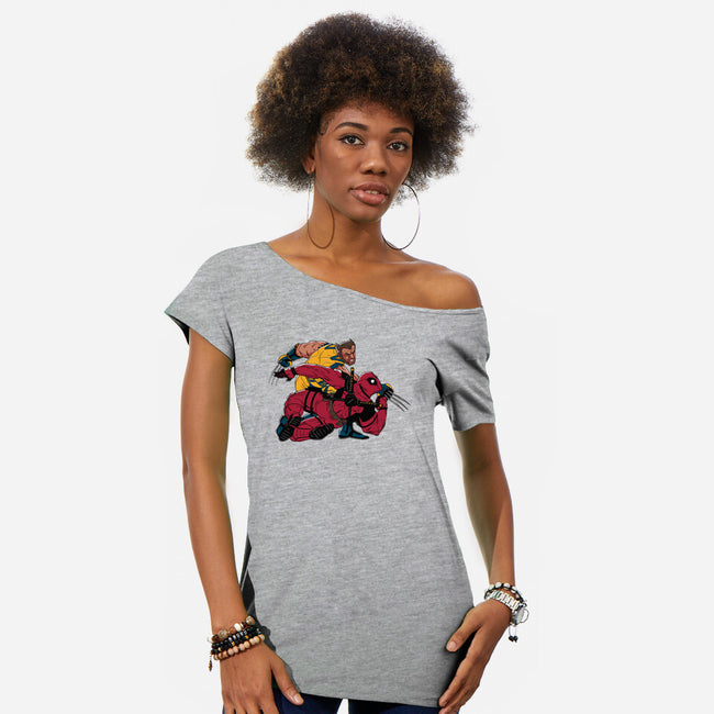 Best Friends Fight-Womens-Off Shoulder-Tee-Getsousa!