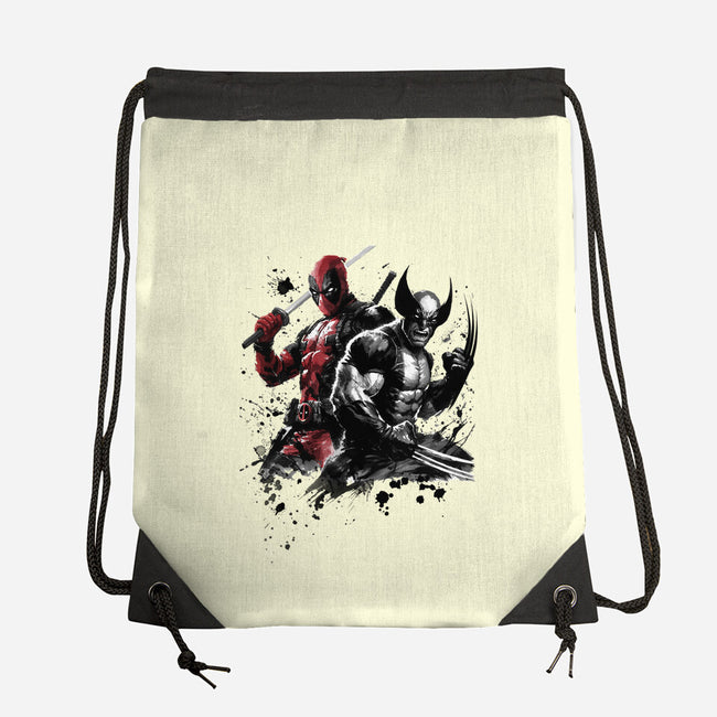 Claws And Katanas-None-Drawstring-Bag-DrMonekers