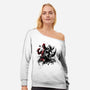 Claws And Katanas-Womens-Off Shoulder-Sweatshirt-DrMonekers