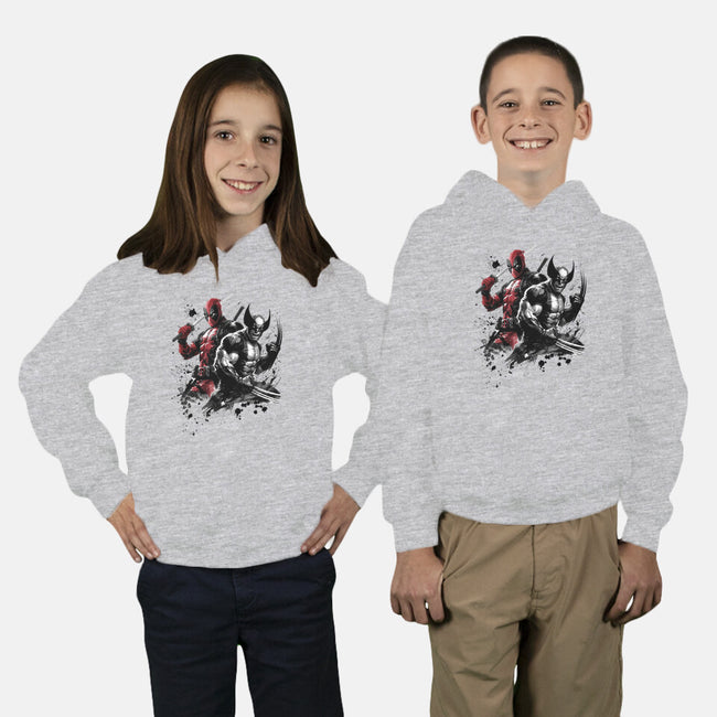 Claws And Katanas-Youth-Pullover-Sweatshirt-DrMonekers