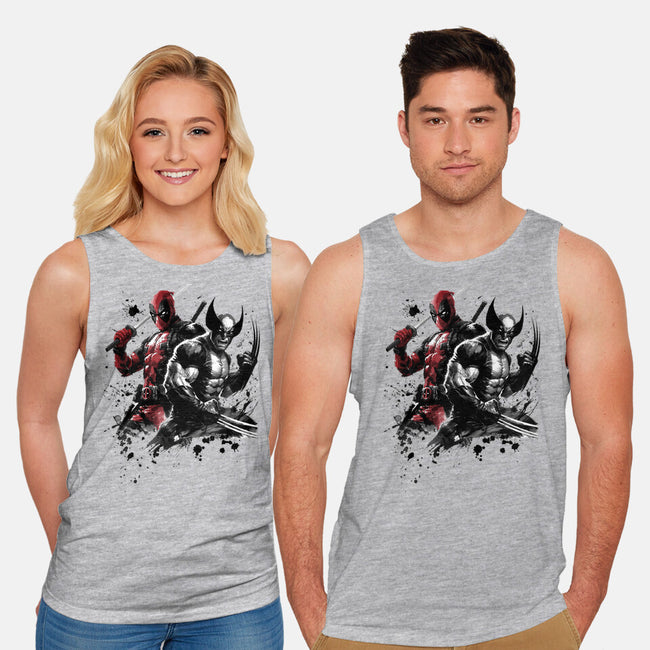 Claws And Katanas-Unisex-Basic-Tank-DrMonekers