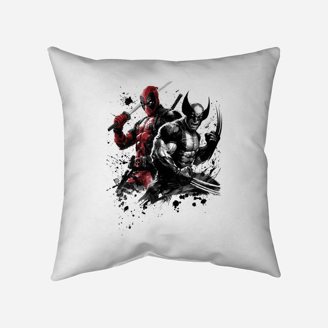 Claws And Katanas-None-Non-Removable Cover w Insert-Throw Pillow-DrMonekers