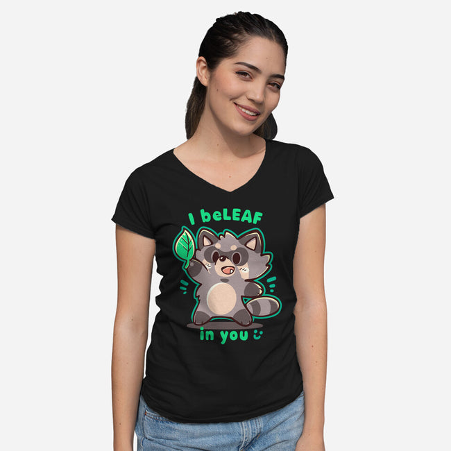 I Beleaf In You-Womens-V-Neck-Tee-TechraNova