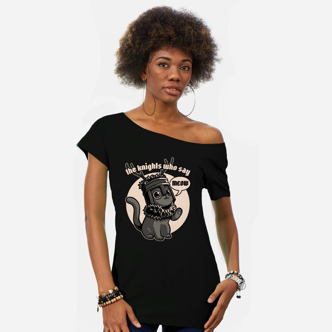 Black Cat Movie Knight-Womens-Off Shoulder-Tee-Studio Mootant