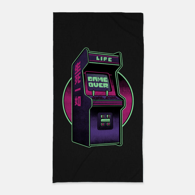 Arcade Life Over-None-Beach-Towel-Studio Mootant