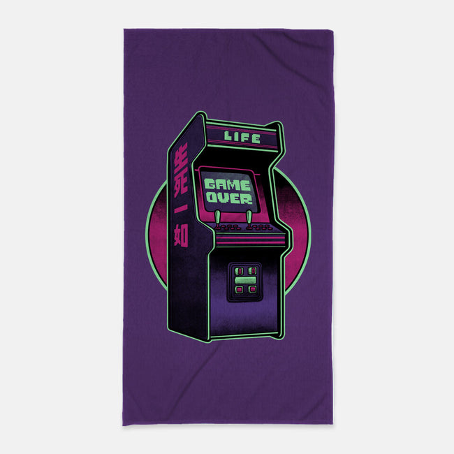 Arcade Life Over-None-Beach-Towel-Studio Mootant