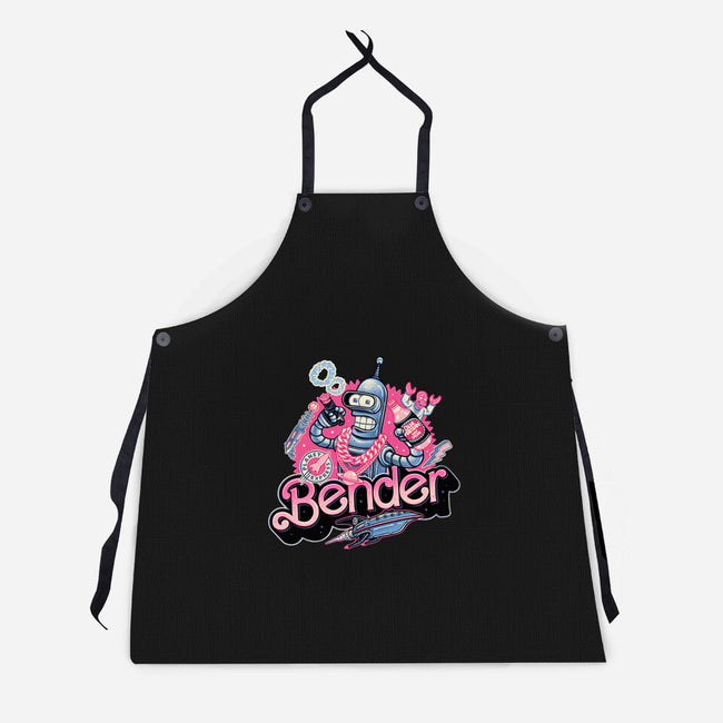 Pink Future Ahead Of Us-Unisex-Kitchen-Apron-glitchygorilla