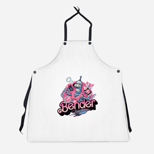 Pink Future Ahead Of Us-Unisex-Kitchen-Apron-glitchygorilla