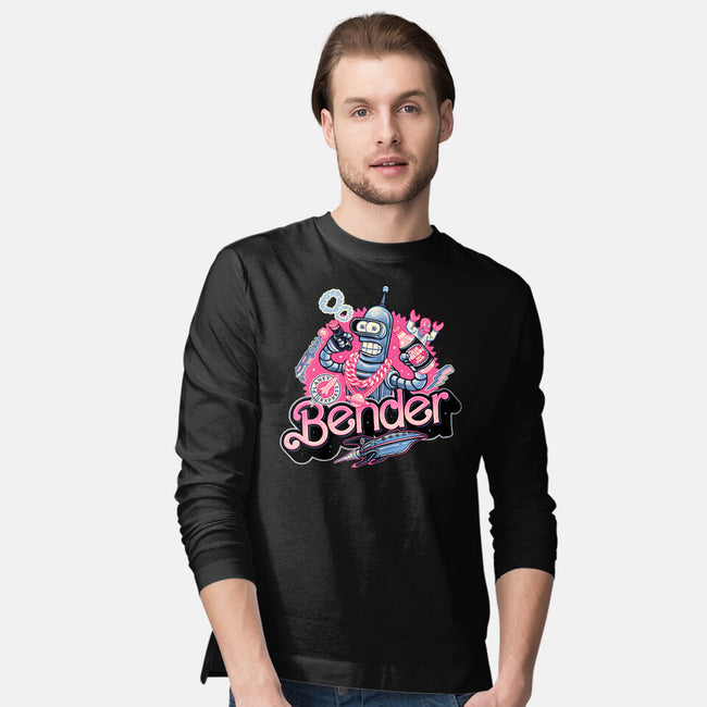 Pink Future Ahead Of Us-Mens-Long Sleeved-Tee-glitchygorilla