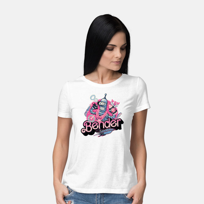 Pink Future Ahead Of Us-Womens-Basic-Tee-glitchygorilla