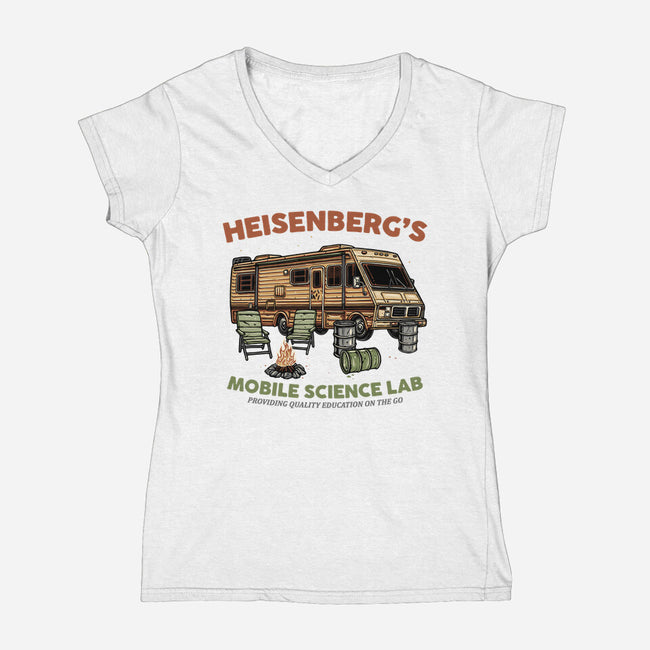 Science On The Go-Womens-V-Neck-Tee-glitchygorilla