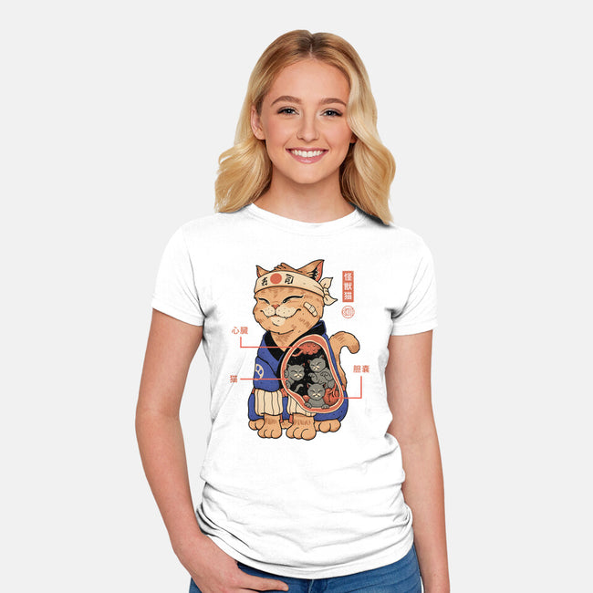 X-Ray Kaiju Cat-Womens-Fitted-Tee-vp021